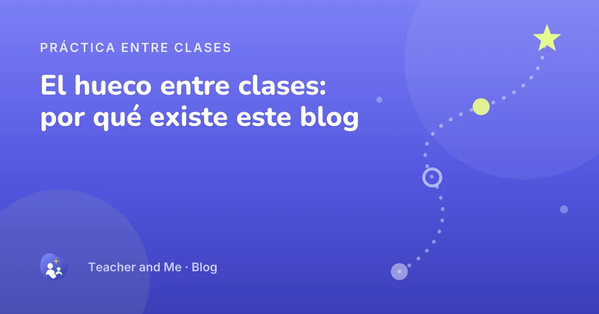 Ruta de práctica sinuosa con hitos y una estrella, ilustración de portada de «El hueco entre clases: por qué existe este blog»